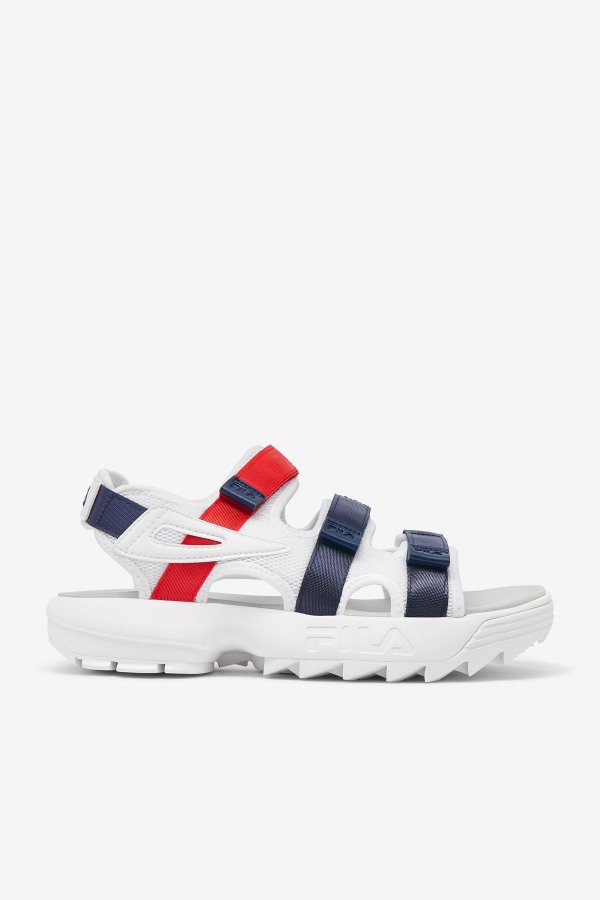 Fila Outlets Men's Disruptor Sandal White/Navy/Red
