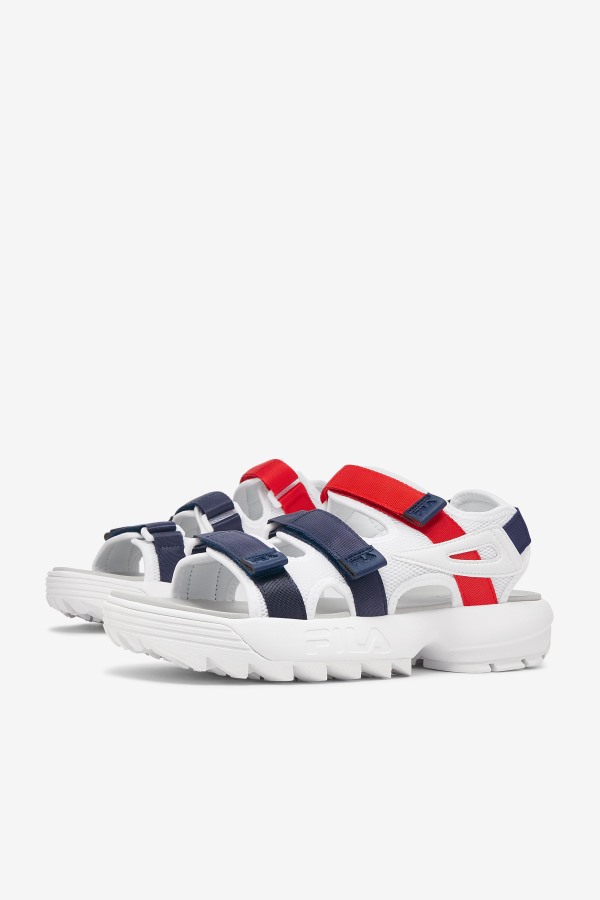 Fila Outlets Men\'s Disruptor Sandal White/Navy/Red