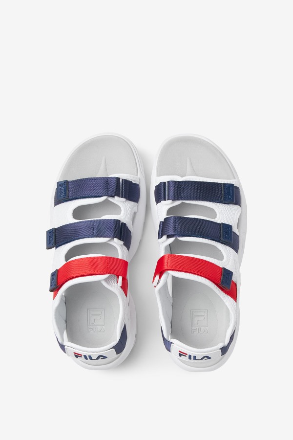 Fila Outlets Men\'s Disruptor Sandal White/Navy/Red