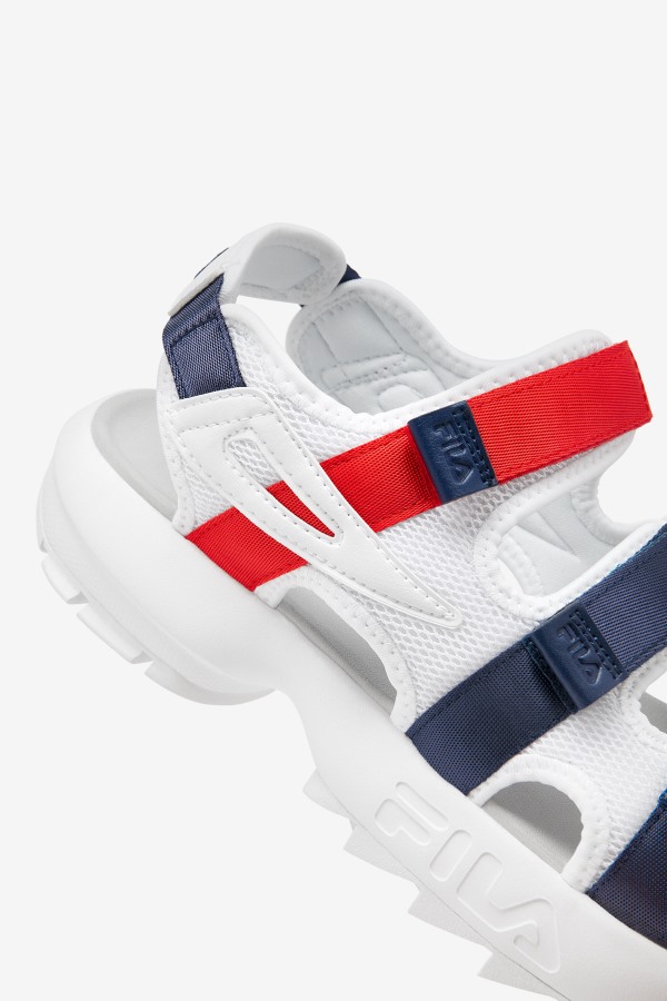 Fila Outlets Men\'s Disruptor Sandal White/Navy/Red