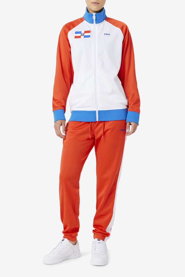 Dominican Republic Track Jacket Fila Outlets Fiery Red/White/Blue