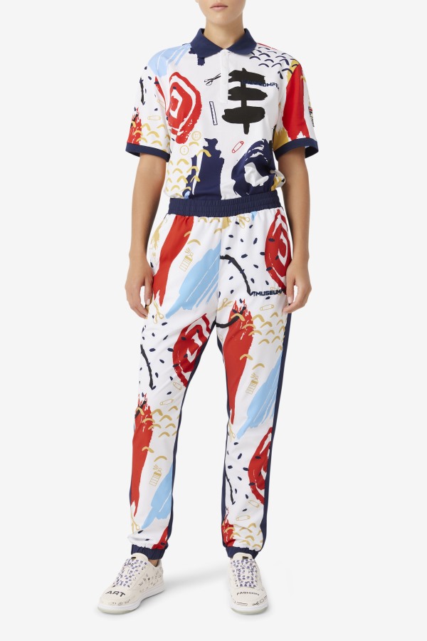 White/Peacoat/Red Fila Outlets Fila x The Museum Printed Polo