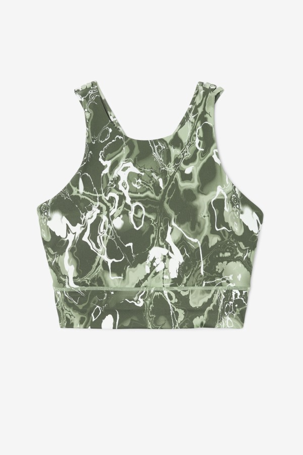 Basil Marble Uplift High Neck Sports Bra Fila Outlets