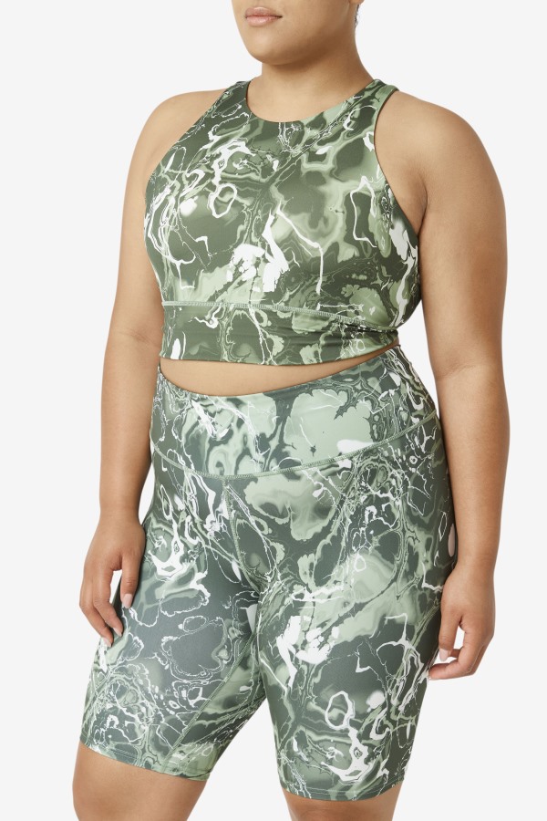 Basil Marble Uplift High Neck Sports Bra Fila Outlets