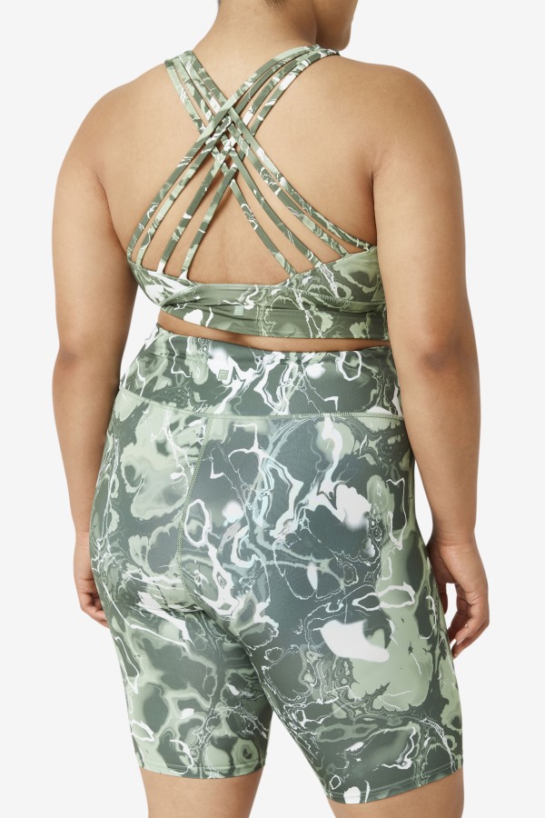 Basil Marble Uplift High Neck Sports Bra Fila Outlets