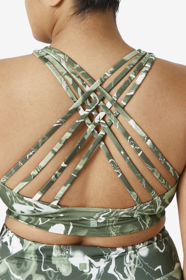 Basil Marble Uplift High Neck Sports Bra Fila Outlets
