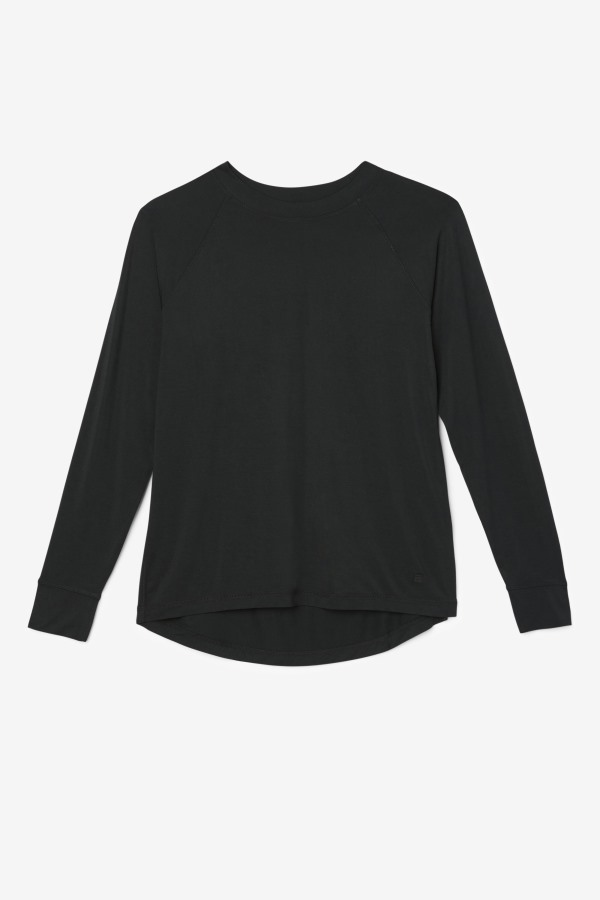 Fi-Lux Mesh Back Long Sleeve Crew Fila Outlets Black