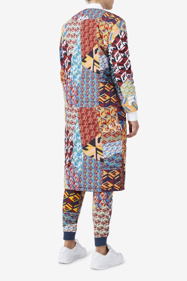 Ocean/Yellow/White Fila Outlets Joanna Allover Print Coat