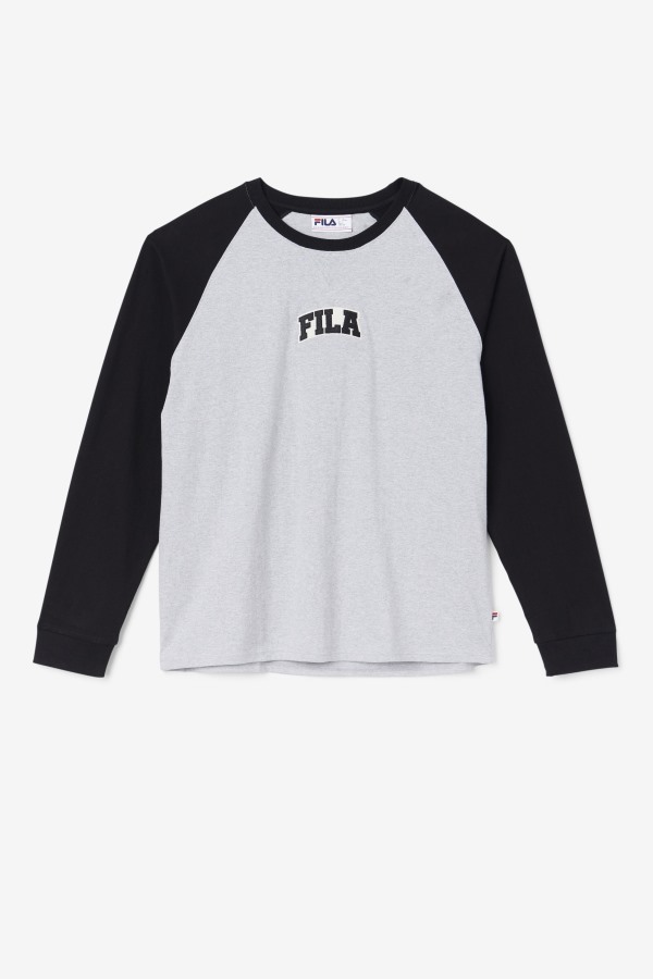 Chet Raglan Tee Fila Outlets Light Grey Marl/Black