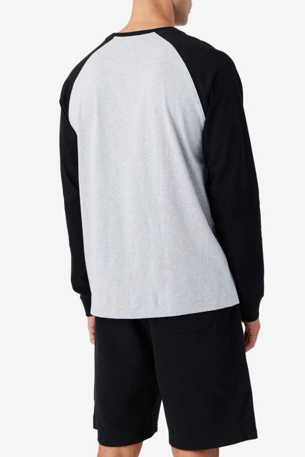 Chet Raglan Tee Fila Outlets Light Grey Marl/Black