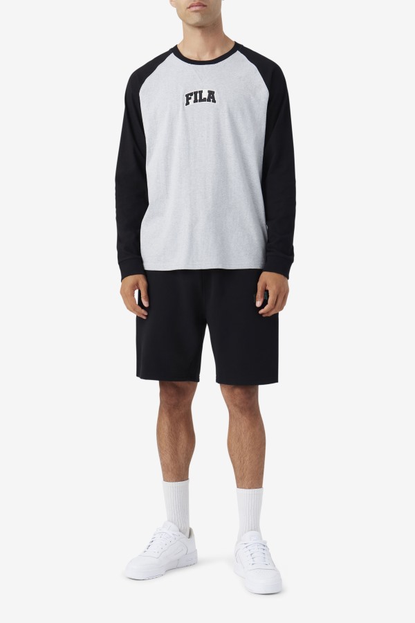 Chet Raglan Tee Fila Outlets Light Grey Marl/Black