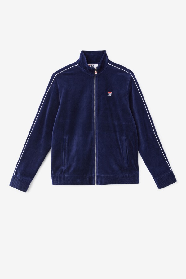 Fila Outlets Navy/White/Red Deverall Velour Jacket