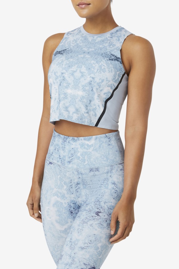 Uplift Athletic Crop Top Blue Fog/Black Fila Outlets