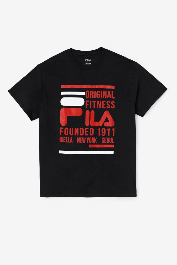 Fila Outlets Original Fitness Tee Black/Red/White