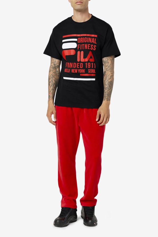 Fila Outlets Original Fitness Tee Black/Red/White