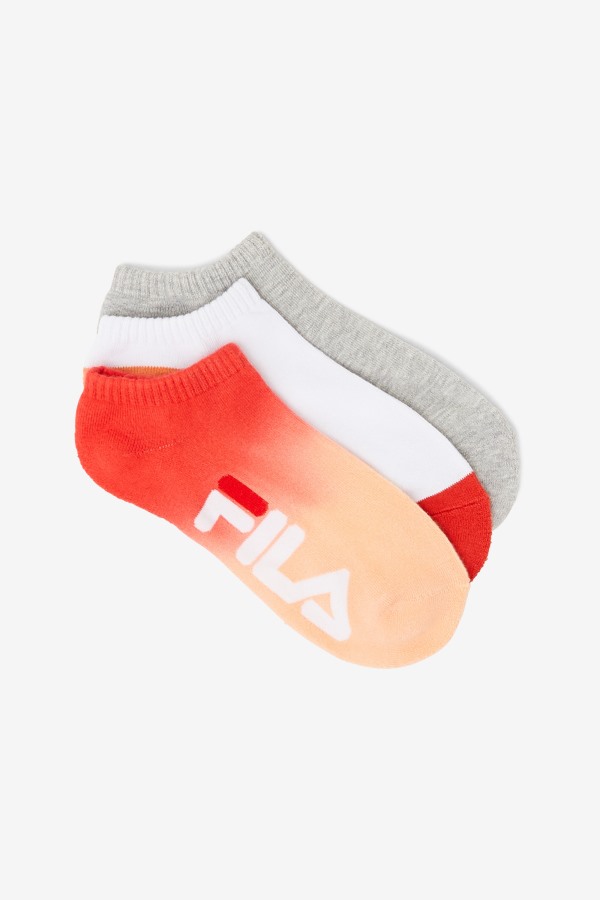 Peach Fila Outlets Women's Dip Dye No Show Sock 3-Pack