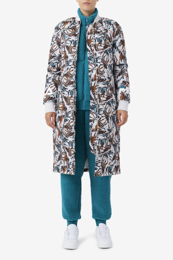 Fila Outlets Giraffe Print Paulana Giraffe Print Long Puffer Coat