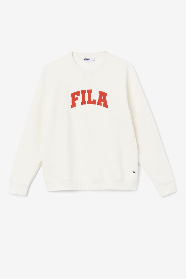 Kory Crewneck Sweatshsirt Fila Outlets Gardenia/Fiery Red