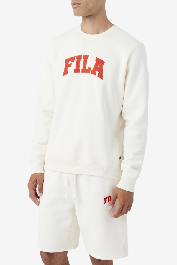 Kory Crewneck Sweatshsirt Fila Outlets Gardenia/Fiery Red