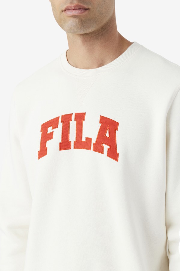 Kory Crewneck Sweatshsirt Fila Outlets Gardenia/Fiery Red