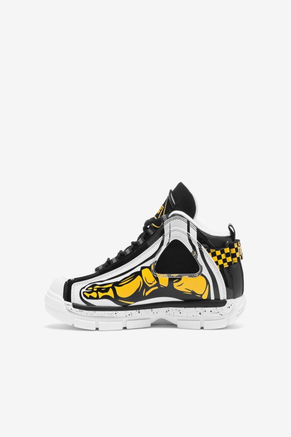 White/Black/Lemon Big Kids\' Grant Hill 2 Racing Fila Outlets