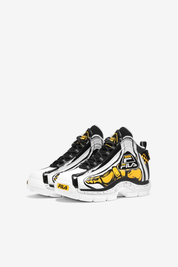 White/Black/Lemon Big Kids\' Grant Hill 2 Racing Fila Outlets
