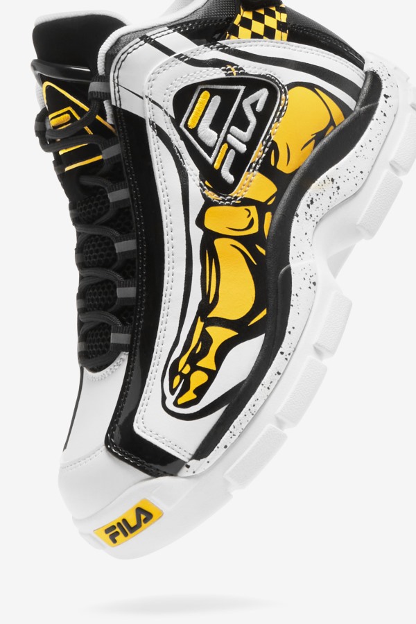 White/Black/Lemon Big Kids\' Grant Hill 2 Racing Fila Outlets