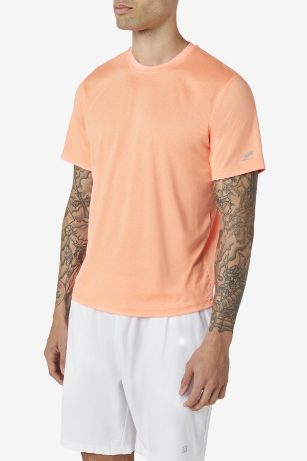 Orange Heather Pickleball Scallop Hem Crew Fila Outlets