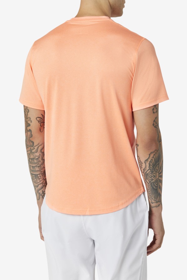 Orange Heather Pickleball Scallop Hem Crew Fila Outlets