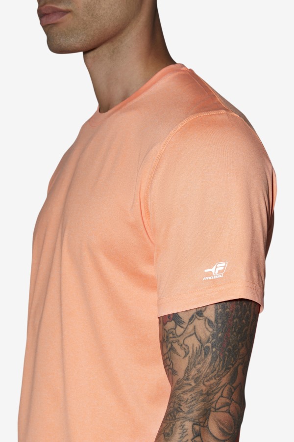 Orange Heather Pickleball Scallop Hem Crew Fila Outlets
