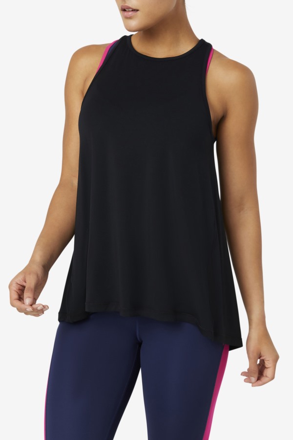 Fi-Lux Black Open Back Tank Top Fila Outlets