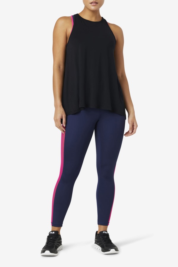 Fi-Lux Black Open Back Tank Top Fila Outlets