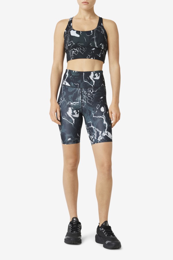 Uplift Cross Back Bra Top Black Marble Fila Outlets