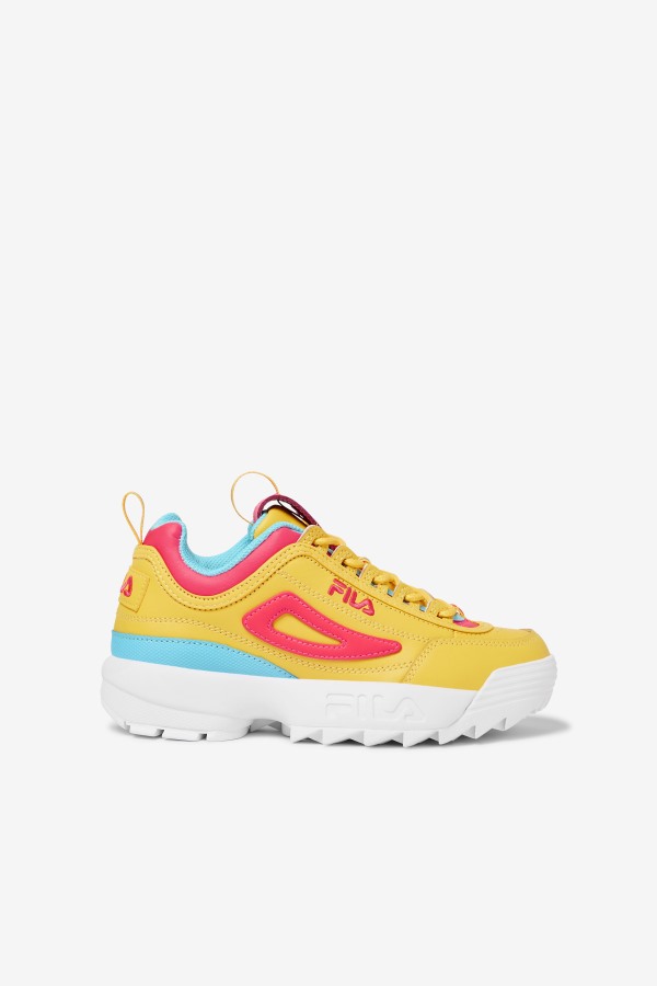 Fila Outlets Big Kids' Disruptor 2 Premium Lemon/Diva Pink/Bluefish