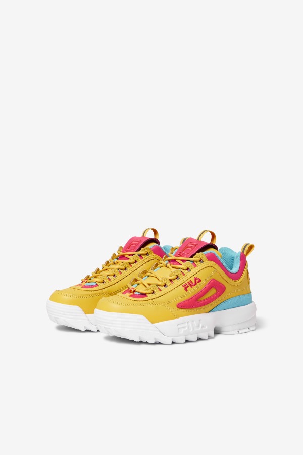 Fila Outlets Big Kids\' Disruptor 2 Premium Lemon/Diva Pink/Bluefish