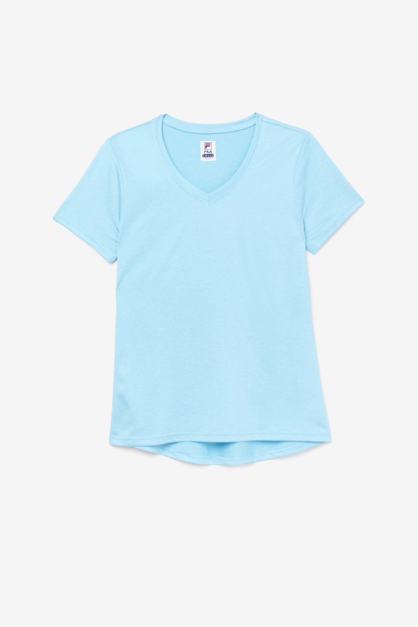 Fila Outlets Pickleball Silky V-Neck Bluefish Heather