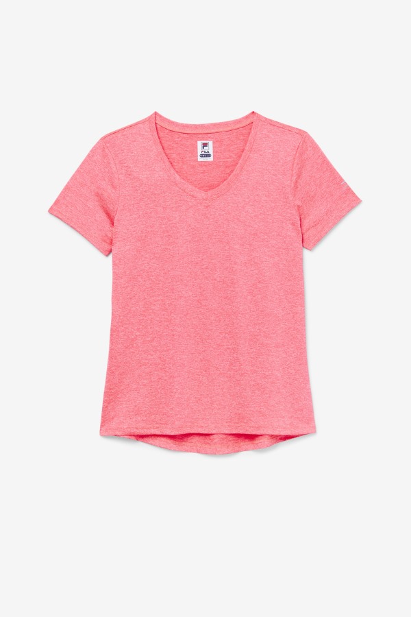 Diva Pink Heather Fila Outlets Pickleball Silky V-Neck