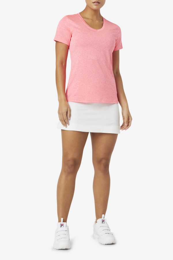 Diva Pink Heather Fila Outlets Pickleball Silky V-Neck
