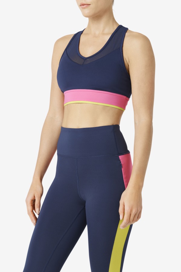 Uplift Racerback Bra Top Navy/Azalea/Sulphur Fila Outlets