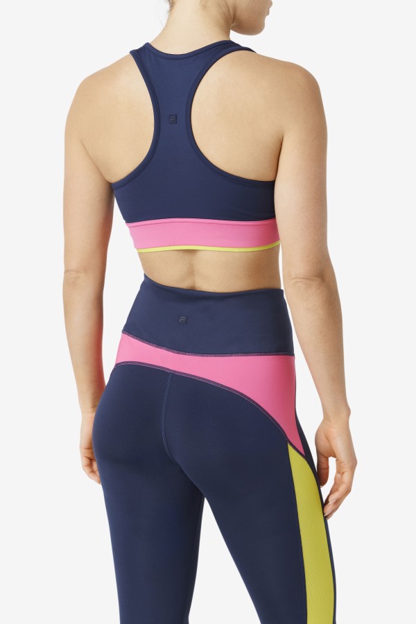 Uplift Racerback Bra Top Navy/Azalea/Sulphur Fila Outlets