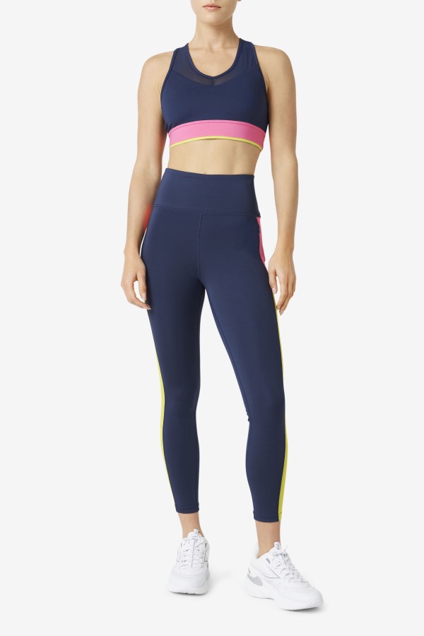 Uplift Racerback Bra Top Navy/Azalea/Sulphur Fila Outlets