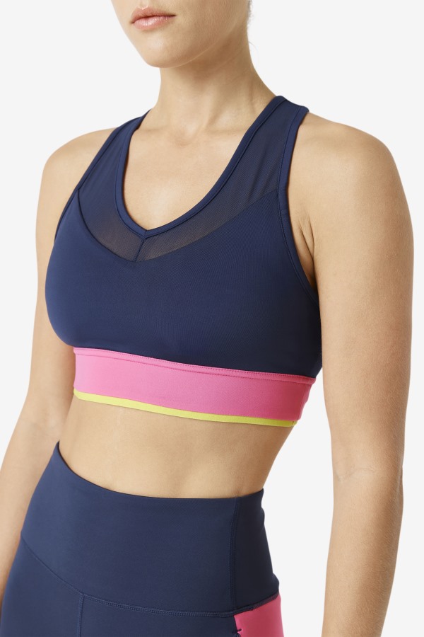 Uplift Racerback Bra Top Navy/Azalea/Sulphur Fila Outlets
