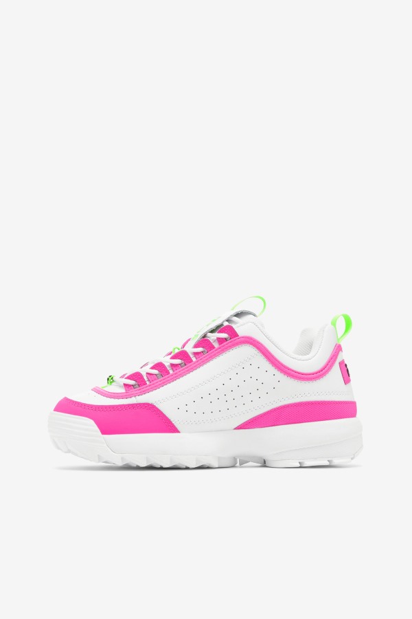 White/Pink/Green Fila Outlets Women\'s Disruptor 2 Premium