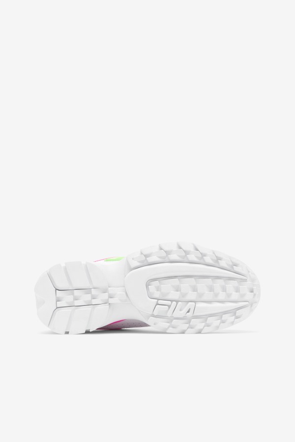 White/Pink/Green Fila Outlets Women\'s Disruptor 2 Premium