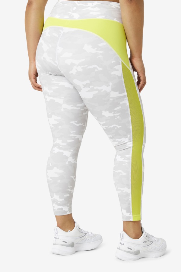 Fila Outlets White/Sulphur Forza Contrast 7/8 Leggings