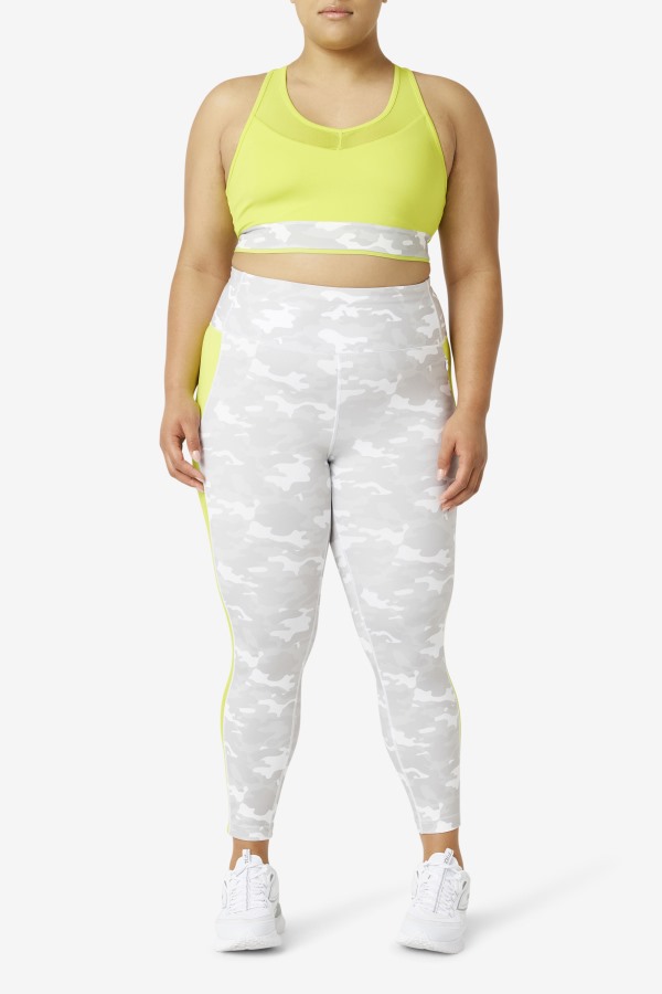 Fila Outlets White/Sulphur Forza Contrast 7/8 Leggings