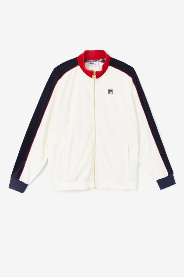 Cima Velour Jacket Fila Outlets Gardenia/Red/Peacoat
