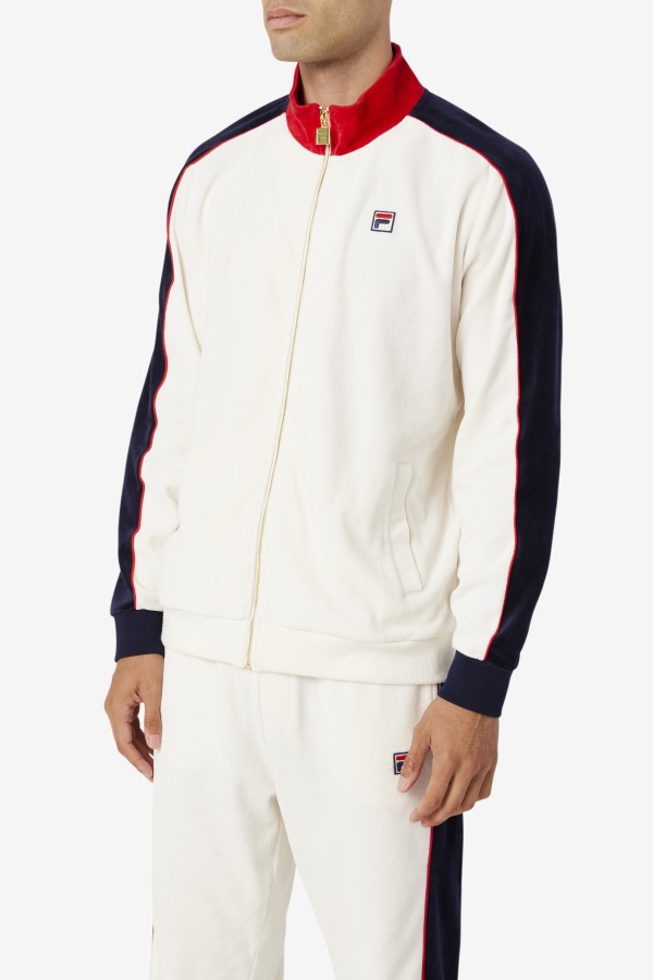 Cima Velour Jacket Fila Outlets Gardenia/Red/Peacoat