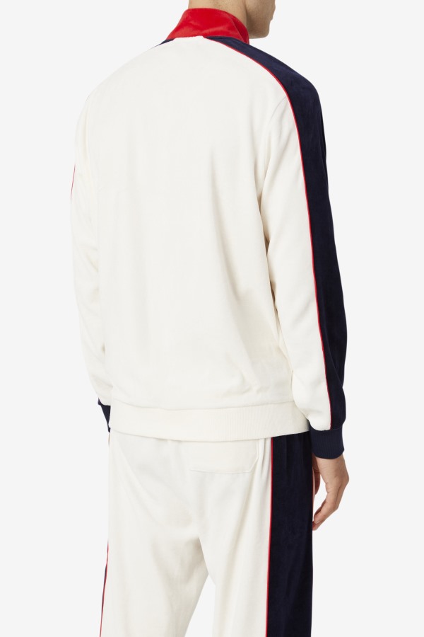 Cima Velour Jacket Fila Outlets Gardenia/Red/Peacoat