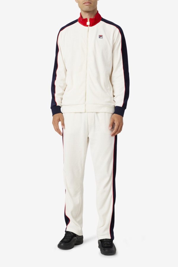 Cima Velour Jacket Fila Outlets Gardenia/Red/Peacoat